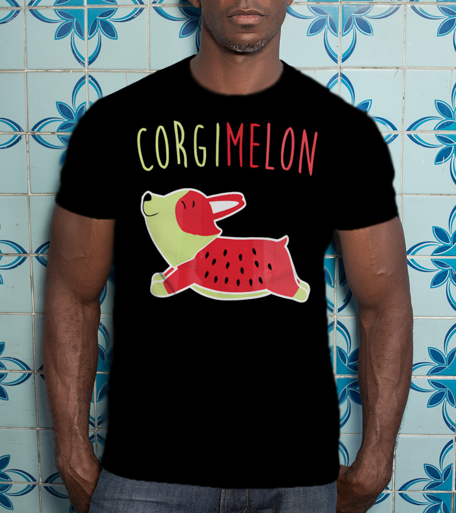 Corgimelon Funny Corgi Dog Plus Watermelon T-Shirt