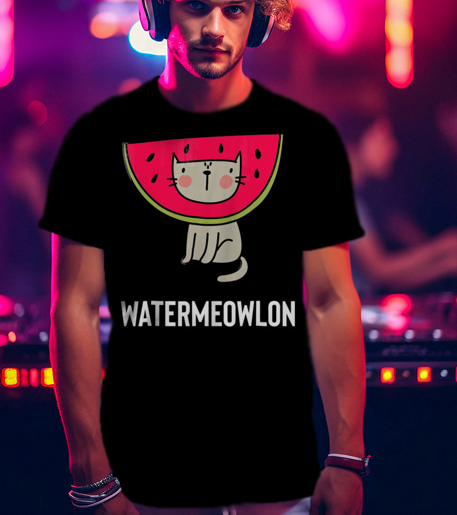 Watermeowlon Cute Cat Watermelon Meow T-Shirt