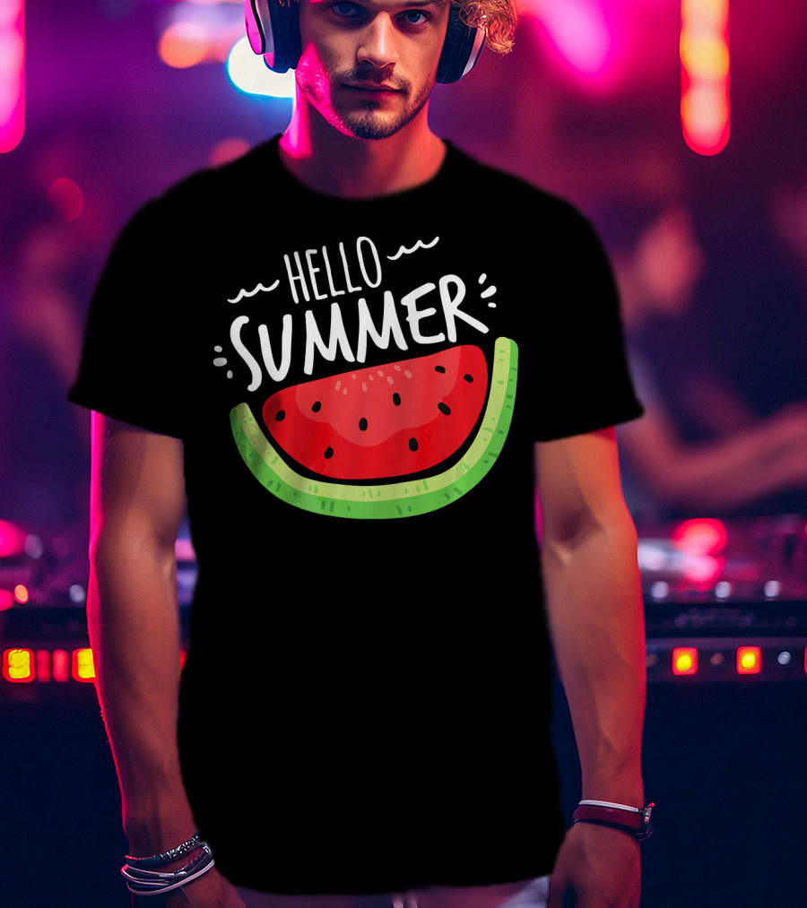 Hello Summer Watermelon Funny Summer T-Shirt