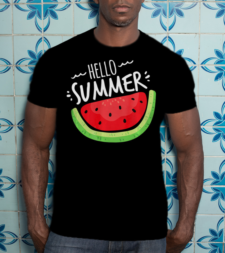 Hello Summer Watermelon Funny Summer T-Shirt