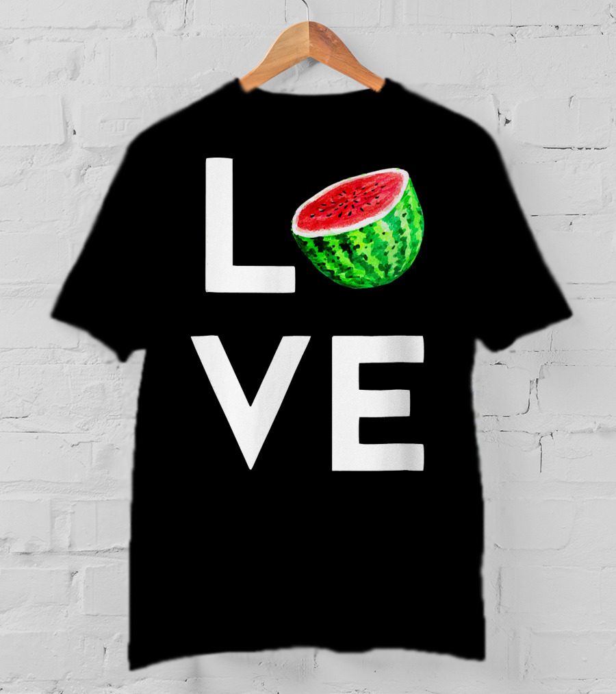 LOVE Watermelon I Love Watermelon Funny Vegan T-Shirt