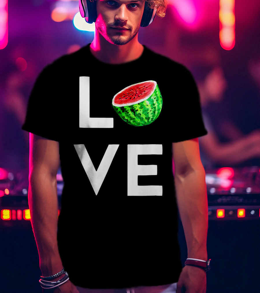LOVE Watermelon I Love Watermelon Funny Vegan T-Shirt