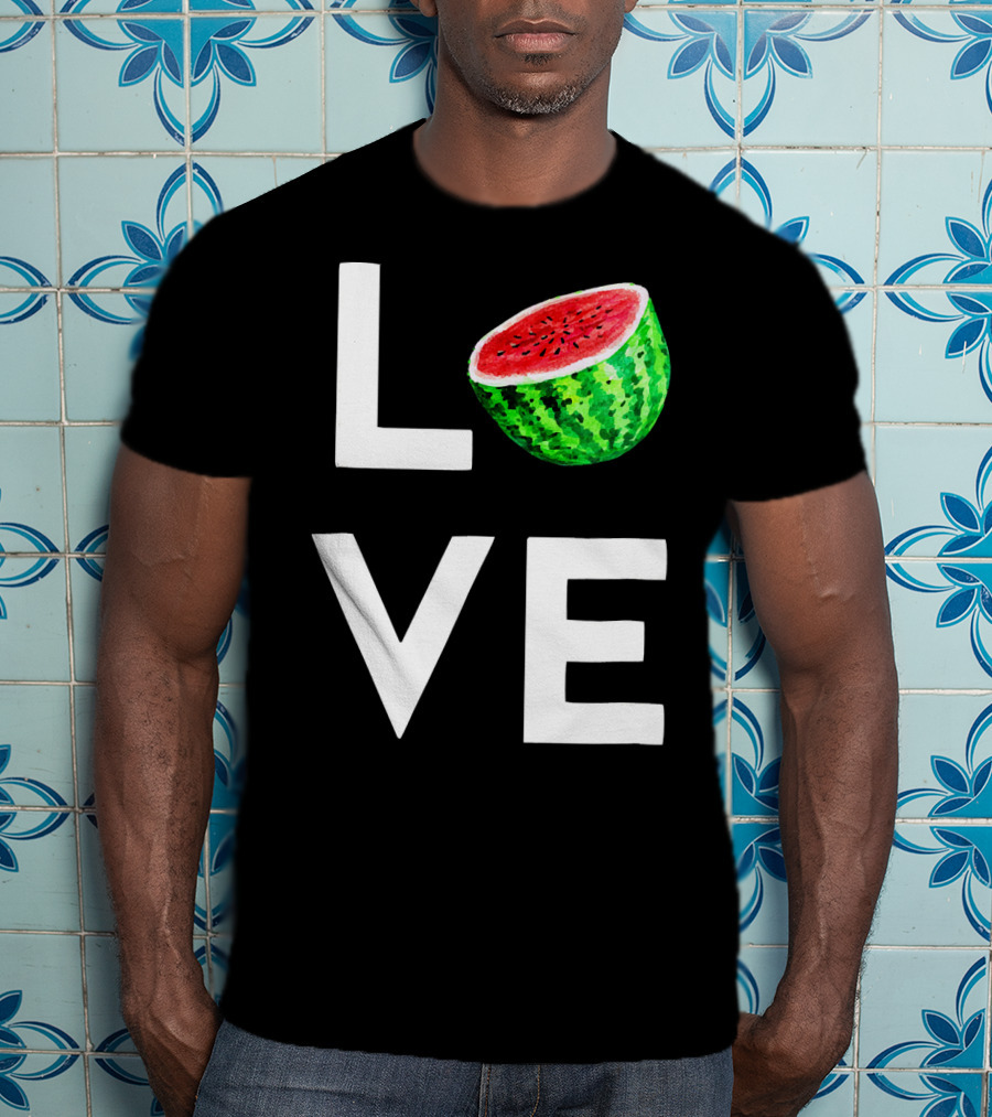 LOVE Watermelon I Love Watermelon Funny Vegan T-Shirt