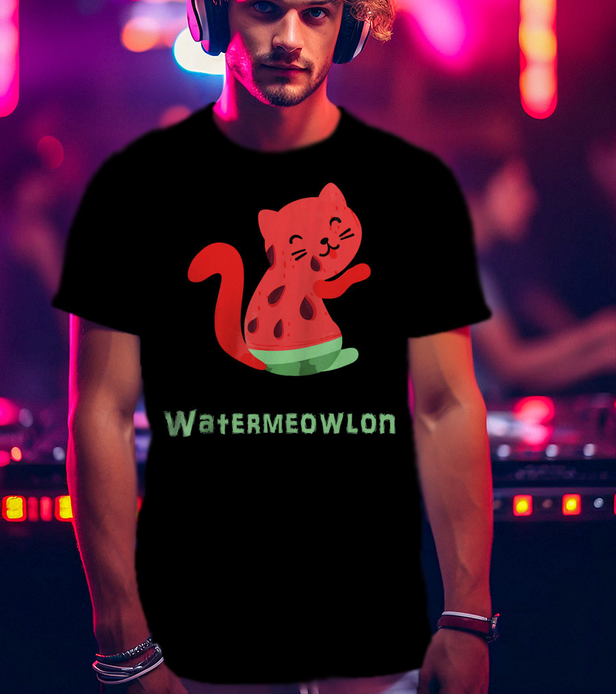 Watermeowlon Funny Cat Watermelon Cute T-Shirt