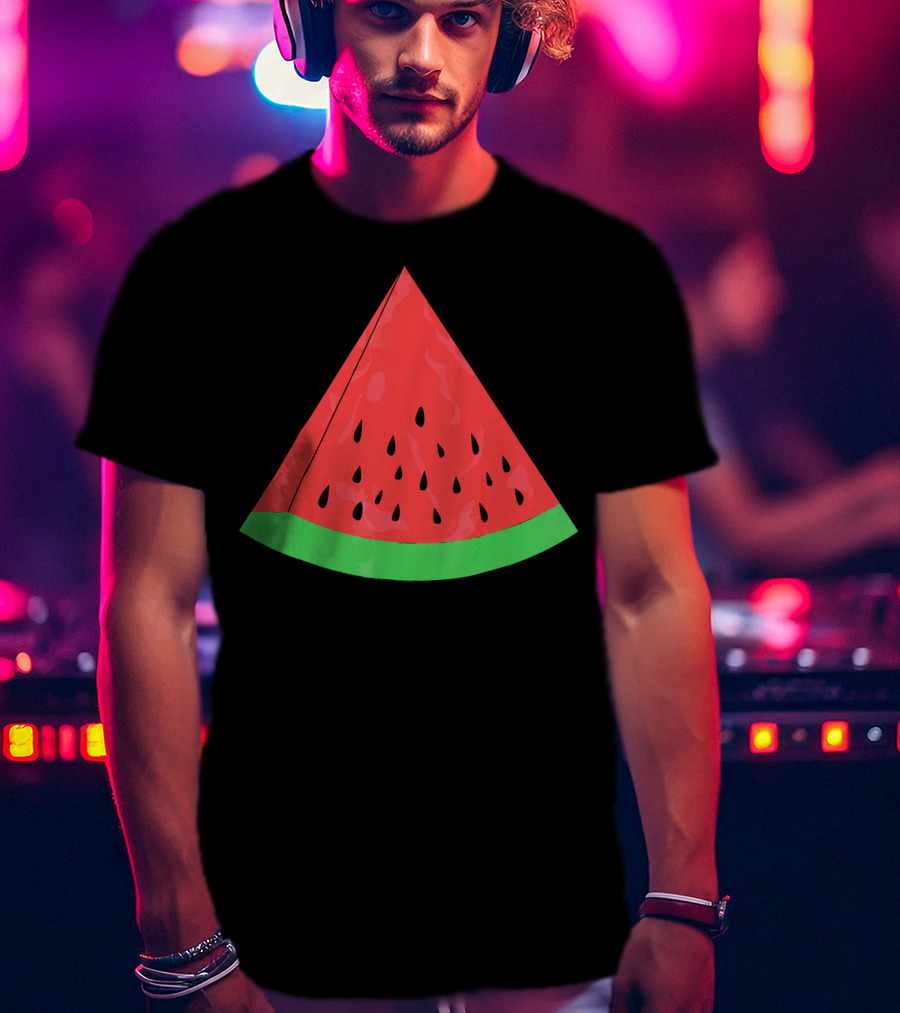 Red Watermelon Fruit Slice Summer Vacation T-Shirt