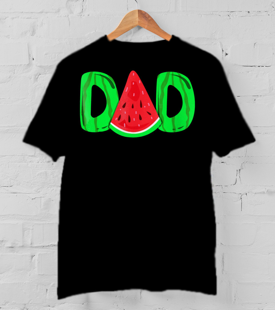 DAD Watermelon Slice Lettering Fun Summer Vibes T-Shirt