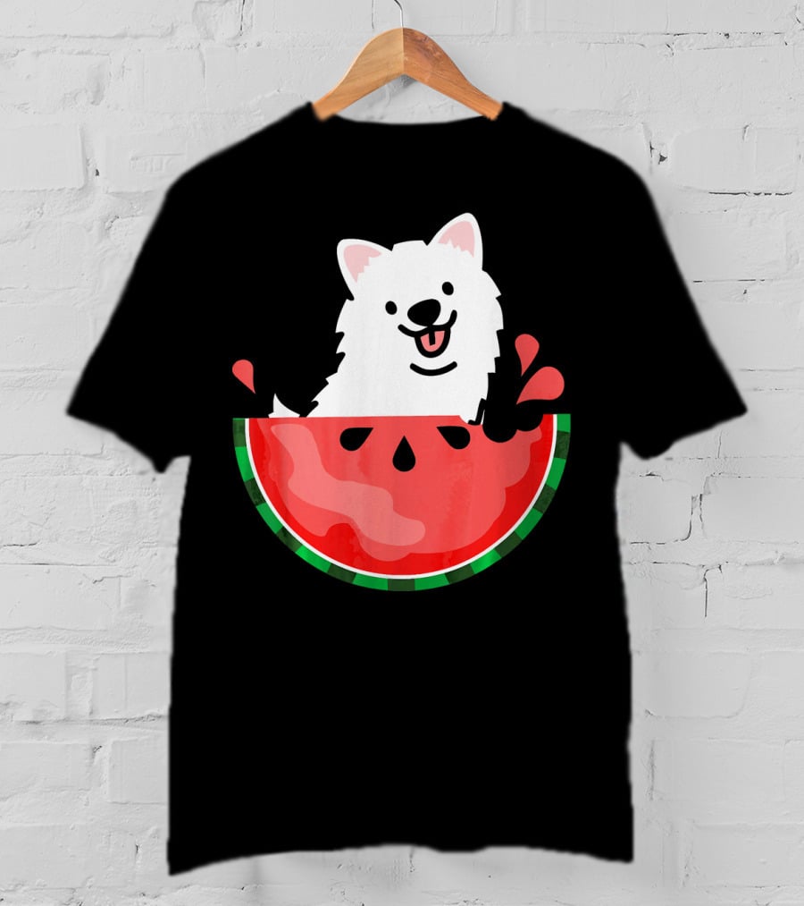 Watermelon Samoyed Summer Va Playful Pup Fun T-Shirt