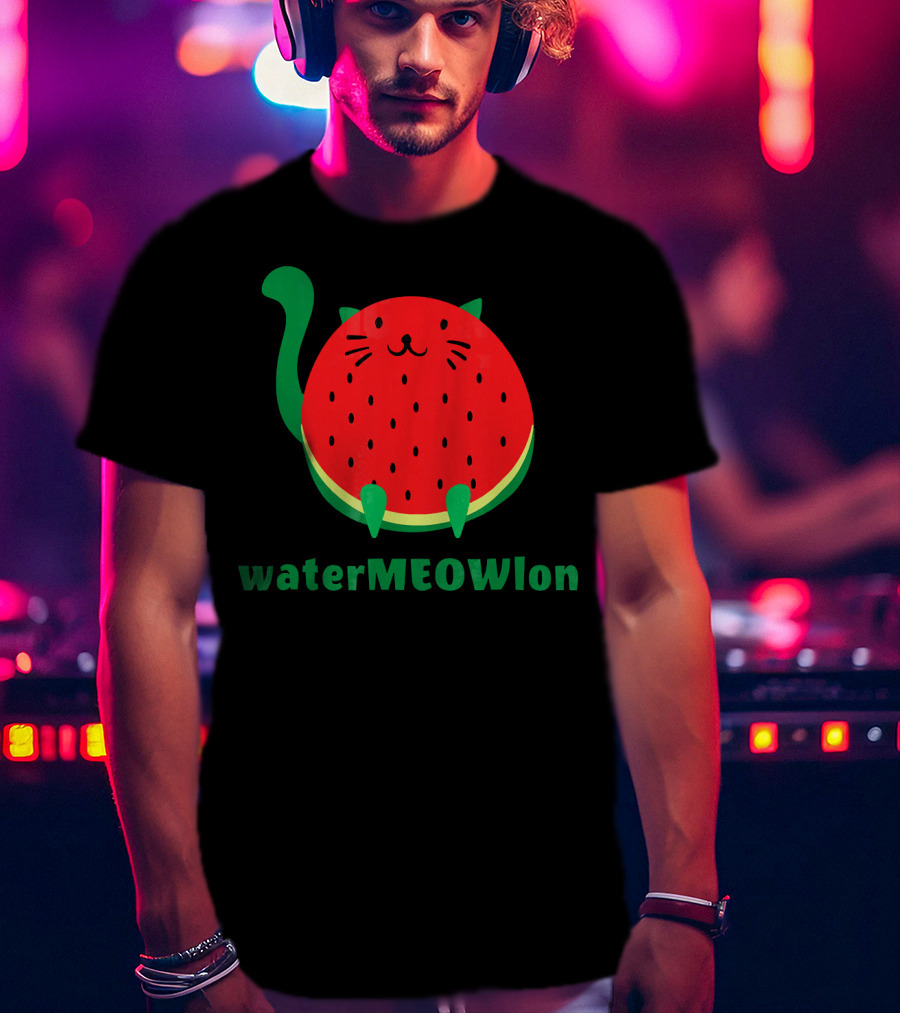 Watermeowlon Funny Cat Watermelon T-Shirt