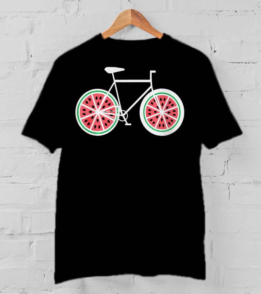 Fixie Single Speed Bicycle With Watermelon Wheels T-Shirt