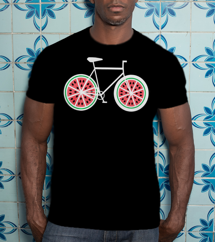 Fixie Single Speed Bicycle With Watermelon Wheels T-Shirt