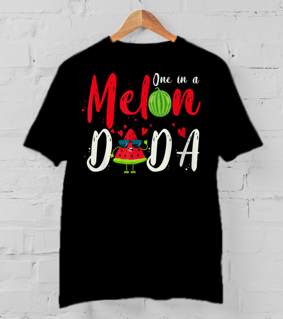 One In A Melon Dada Watermelon Cartoon Hearts T-Shirt