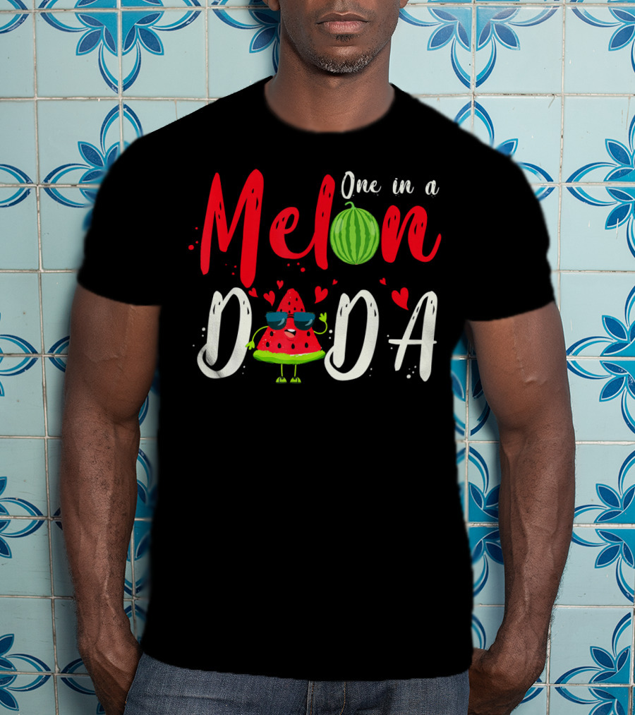 One In A Melon Dada Watermelon Cartoon Hearts T-Shirt