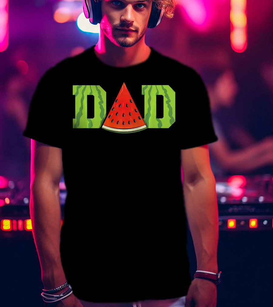 Dad Watermelon Funny Melon Summer Fruit Father's Day T-Shirt
