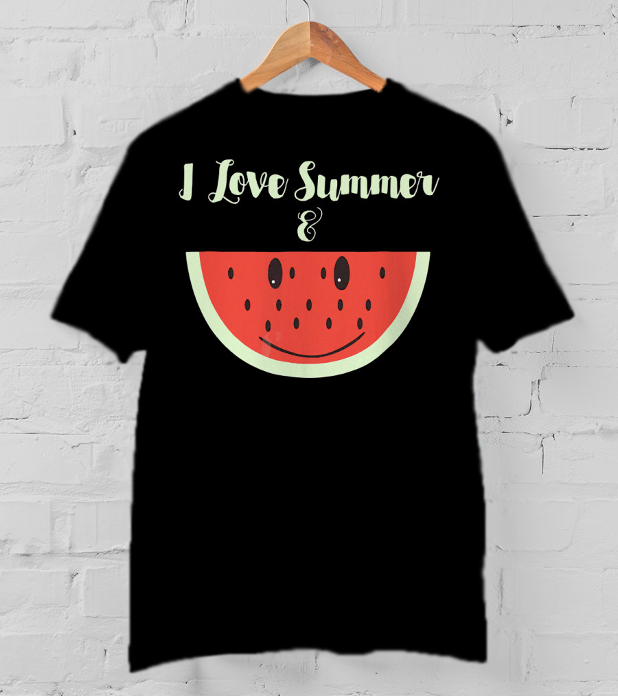 I Love Summer And Smiling Watermelon Fun T-Shirt