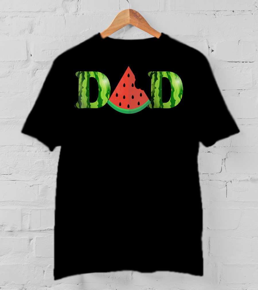 Watermelon Dad Letters With Slice T-Shirt