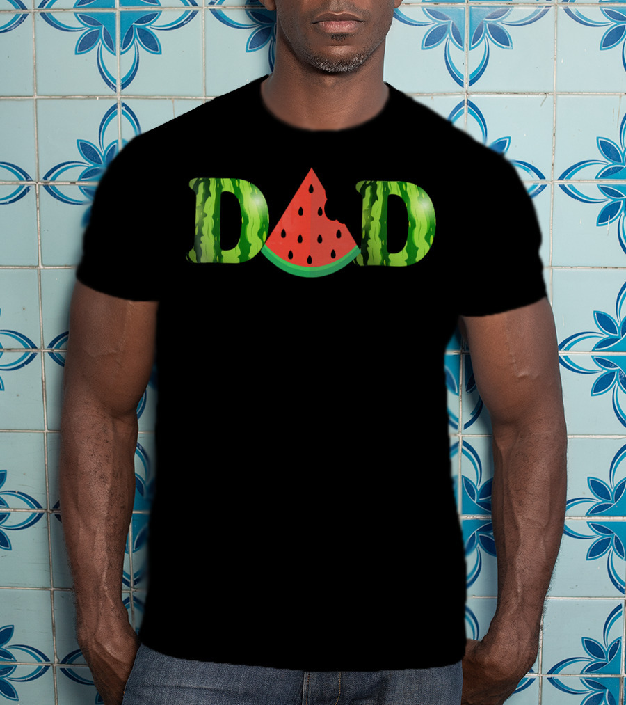 Watermelon Dad Letters With Slice T-Shirt