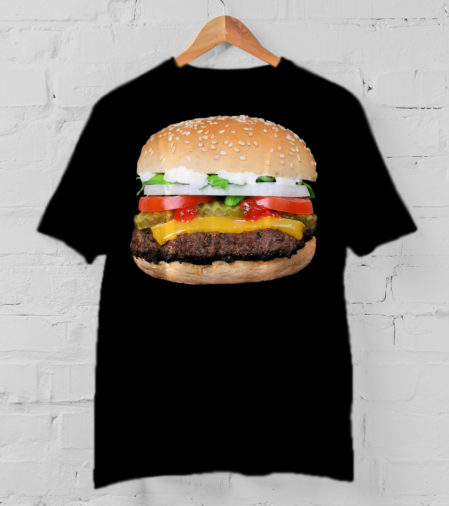 Burger Cheeseburger Matching With Fries Duo Delight T-Shirt