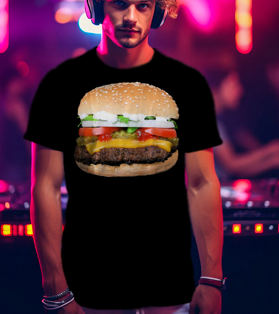 Burger Cheeseburger Matching With Fries Duo Delight T-Shirt