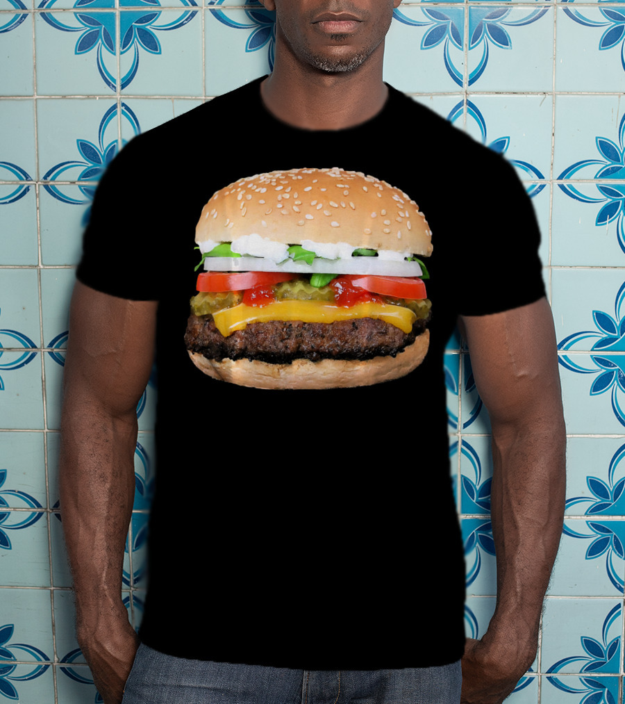 Burger Cheeseburger Matching With Fries Duo Delight T-Shirt