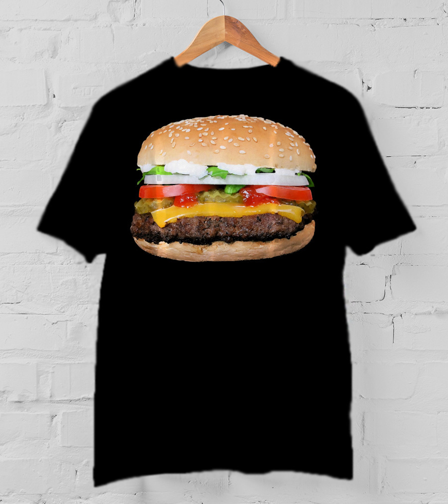 Hamburger Cheeseburger Classic Juicy Sandwich With Cheese And Vegetables T-Shirt