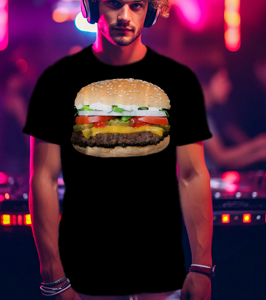 Hamburger Cheeseburger Classic Juicy Sandwich With Cheese And Vegetables T-Shirt
