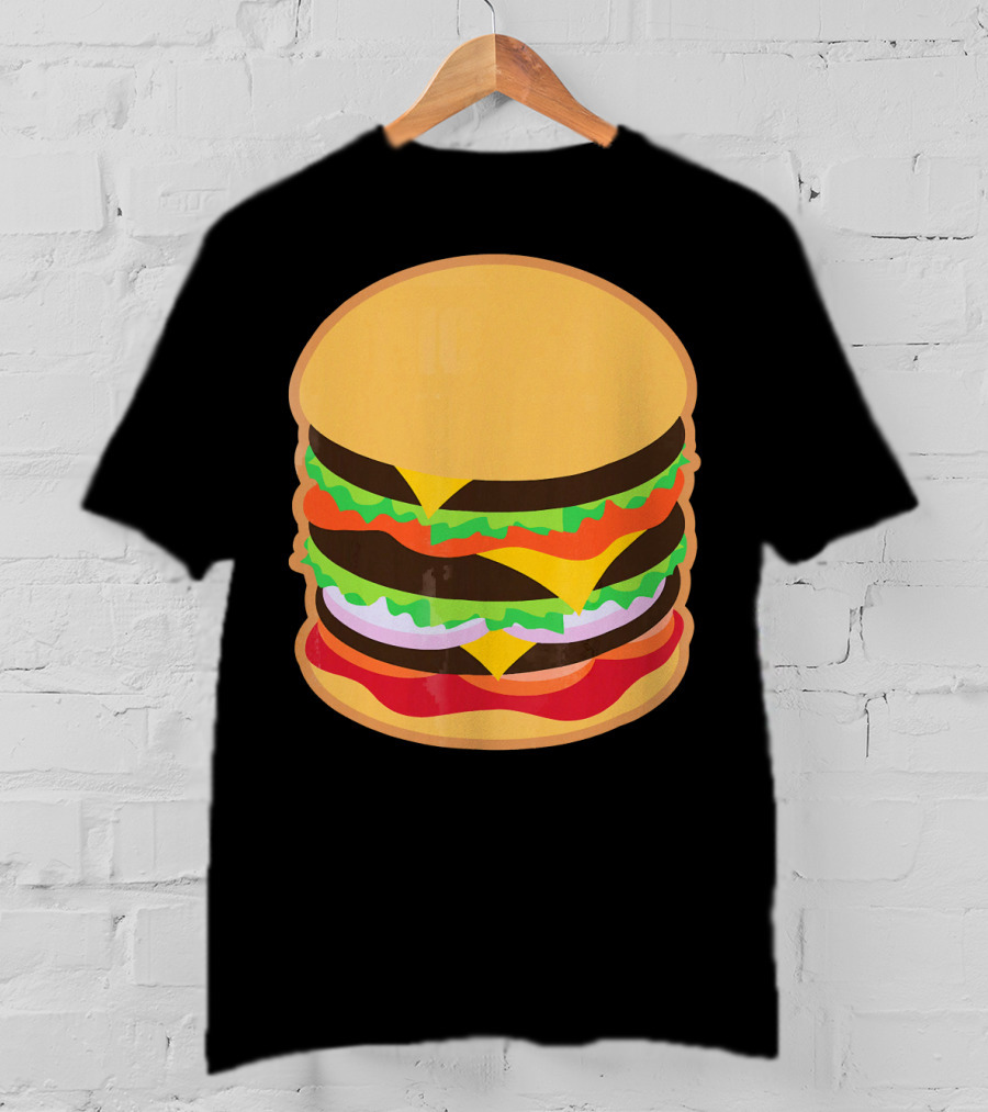 Funny Hamburger Barbecue BBQ Griller Double Cheeseburger T-Shirt