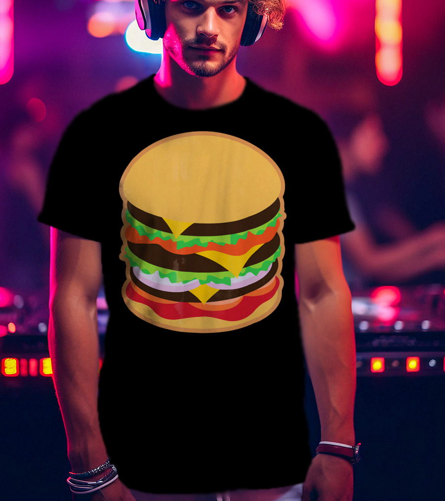 Funny Hamburger Barbecue BBQ Griller Double Cheeseburger T-Shirt
