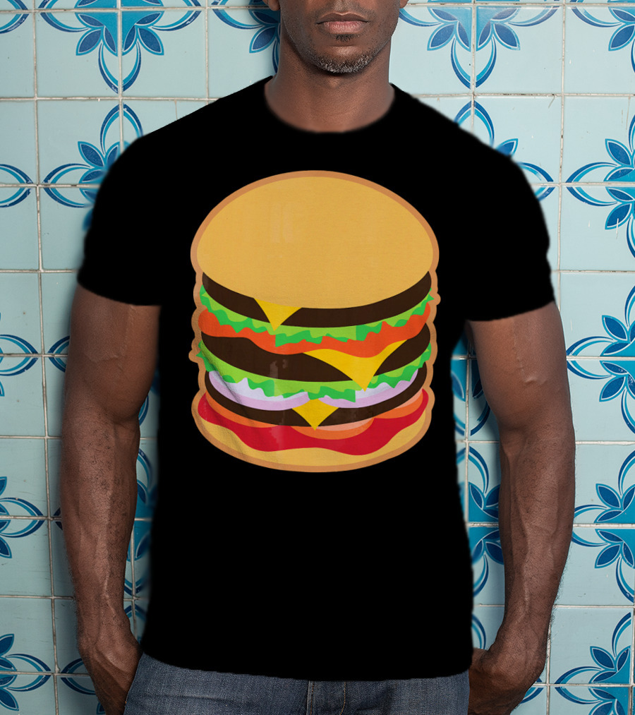 Funny Hamburger Barbecue BBQ Griller Double Cheeseburger T-Shirt