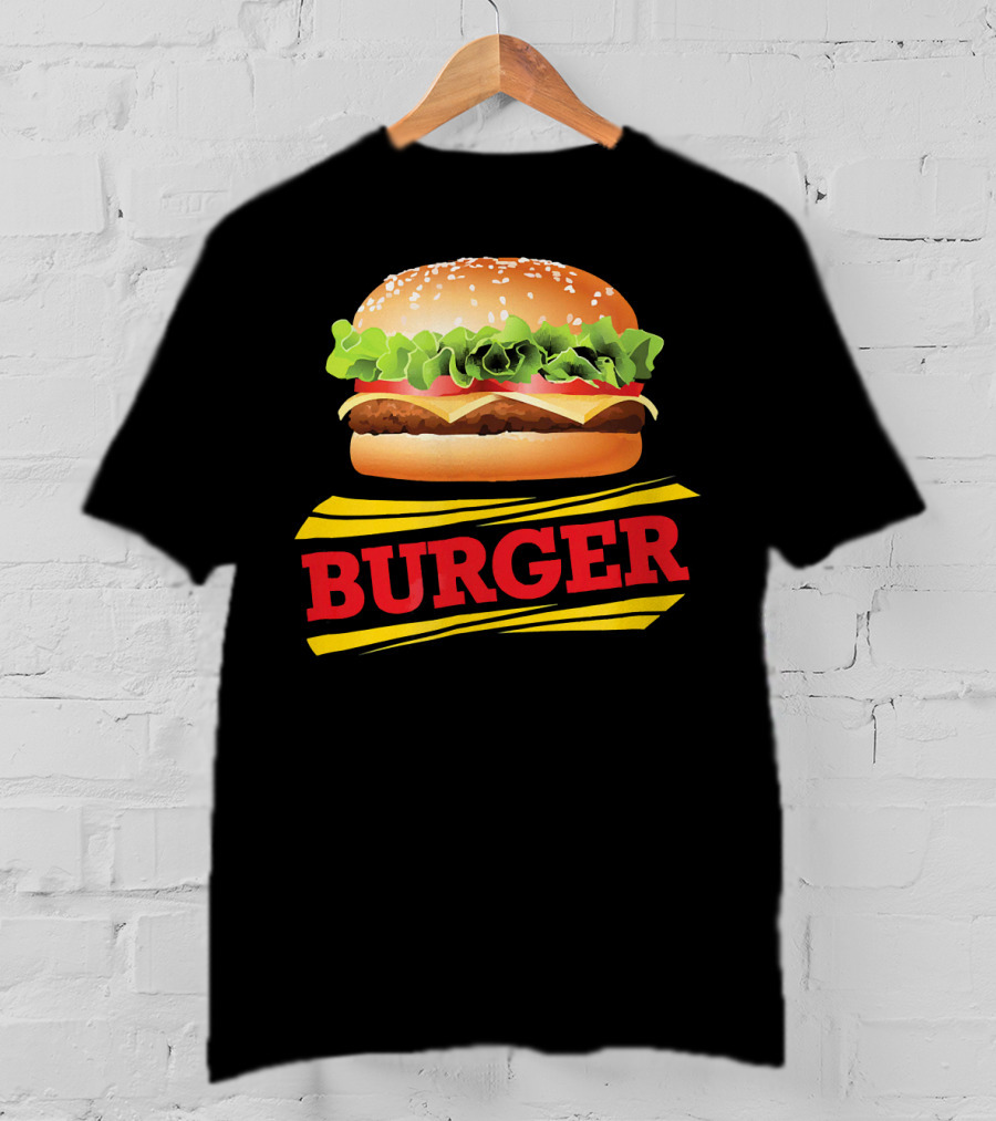 BURGER Cheeseburger Lettuce Meat Tomato Cheese Bun T-Shirt