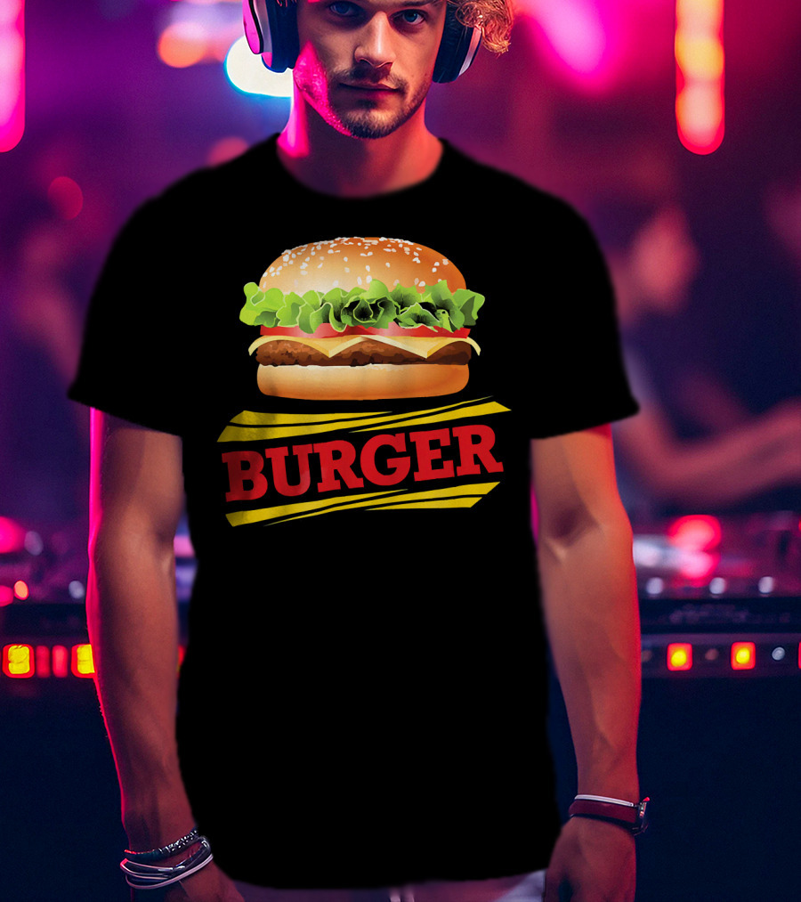 BURGER Cheeseburger Lettuce Meat Tomato Cheese Bun T-Shirt
