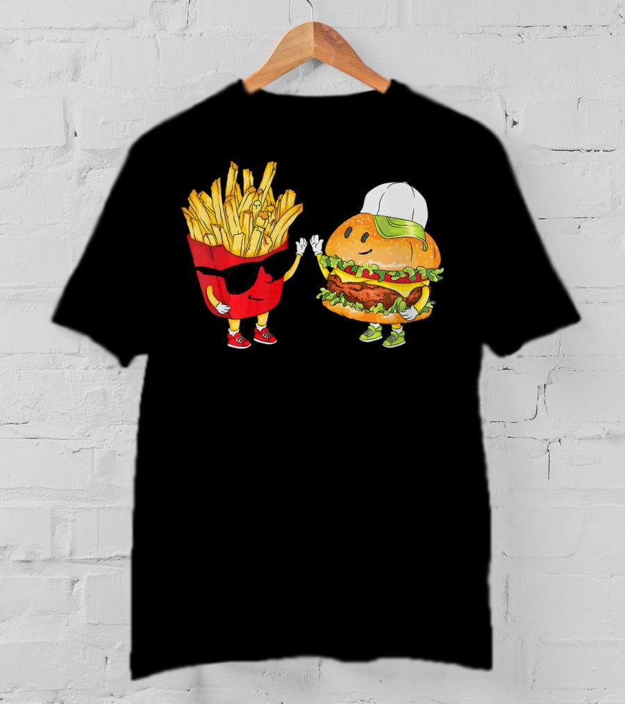 Hamburger Fries High Five Cool Fun Combo T-Shirt
