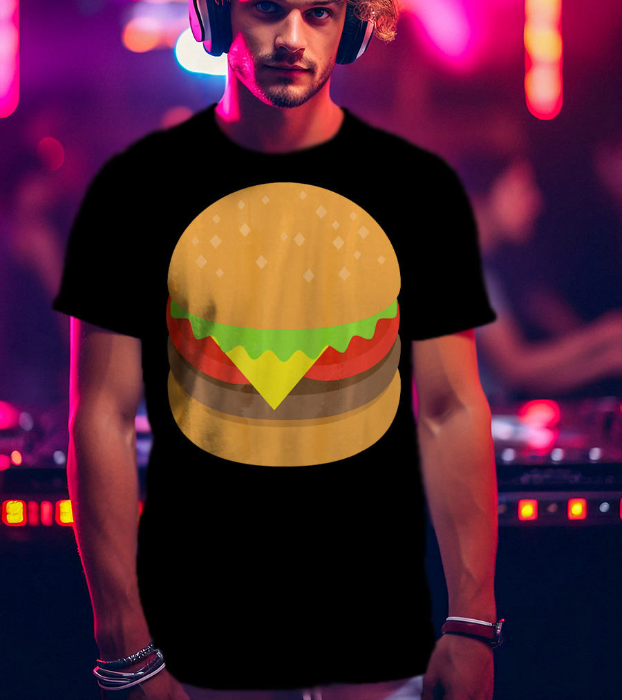 Emoji Hamburger Cheeseburger Lettuce Tomato Cheese Burger T-Shirt