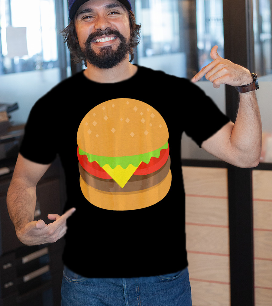 Emoji Hamburger Cheeseburger Lettuce Tomato Cheese Burger T-Shirt