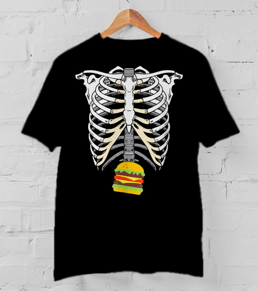 Skeleton X Ray Hamburger Ribcage T-Shirt