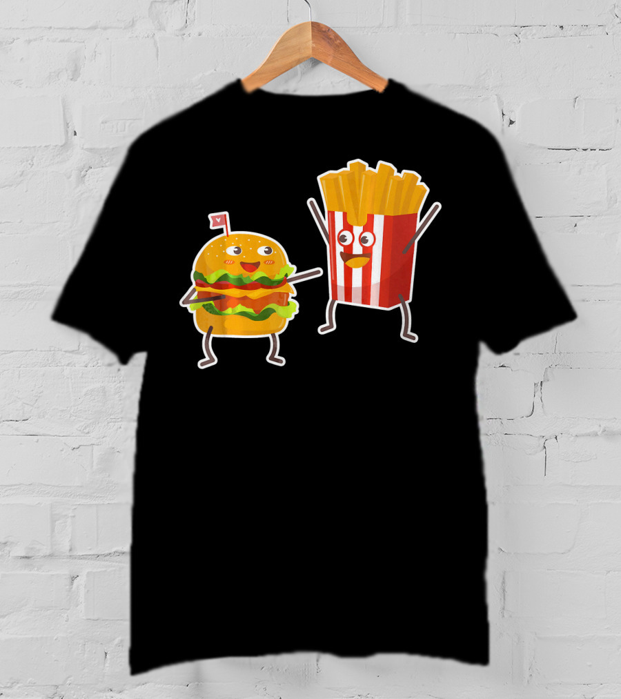 Hamburger And French Fries Happy Dance Duo T-Shirt