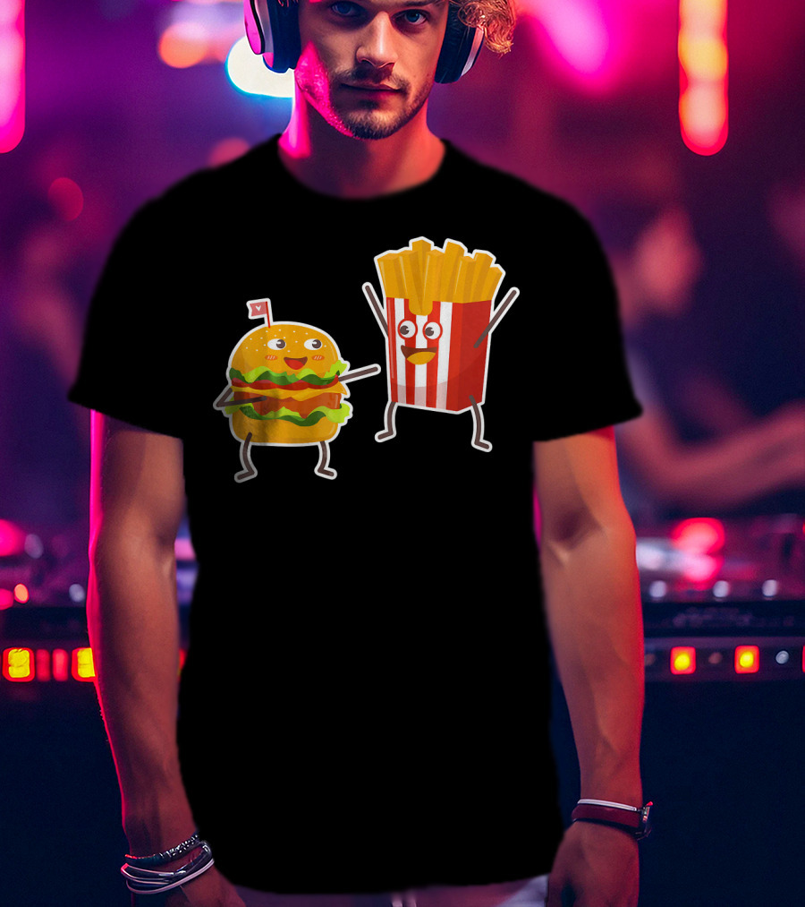 Hamburger And French Fries Happy Dance Duo T-Shirt