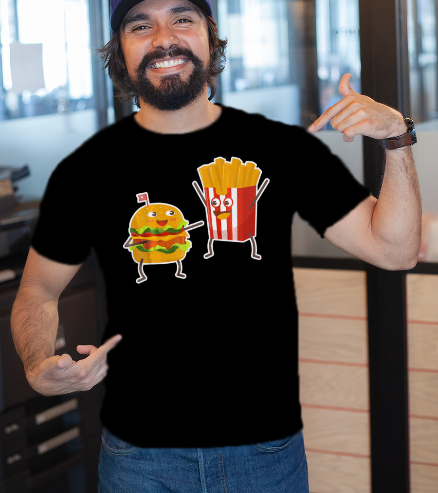 Hamburger And French Fries Happy Dance Duo T-Shirt