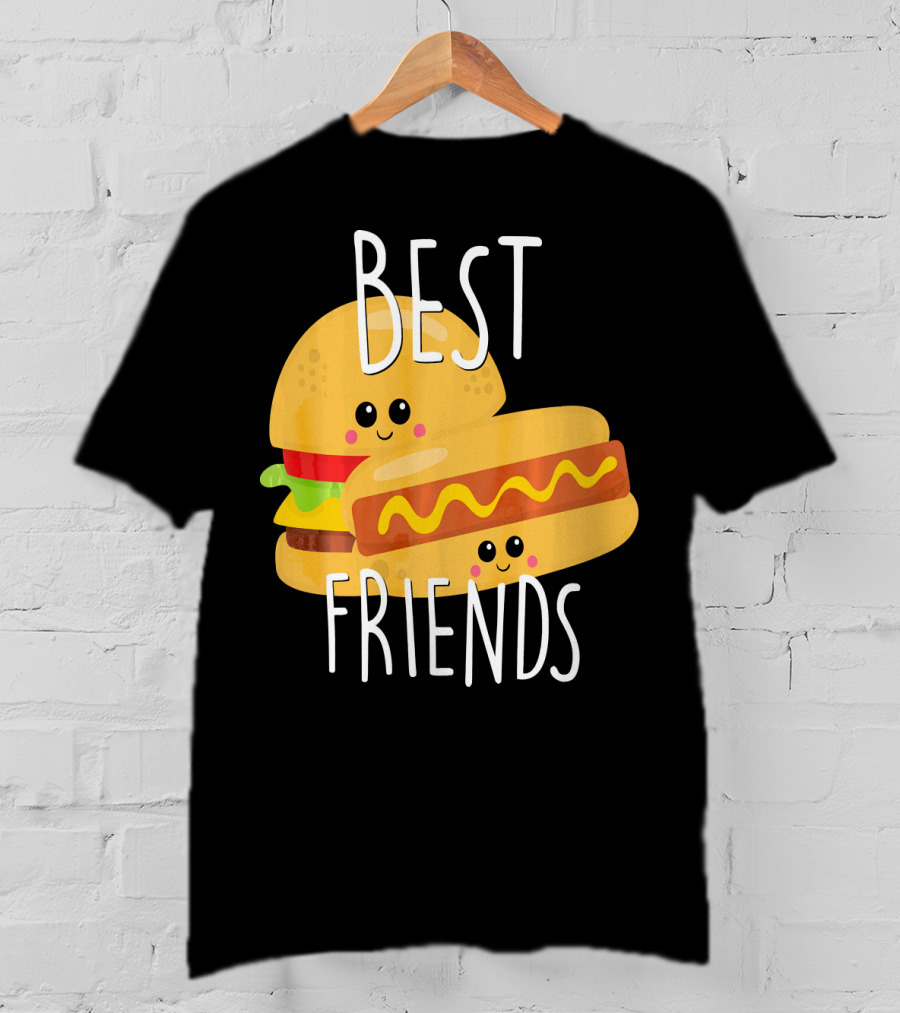Best Friends Hot Dog And Burger Matching Duo T-Shirt