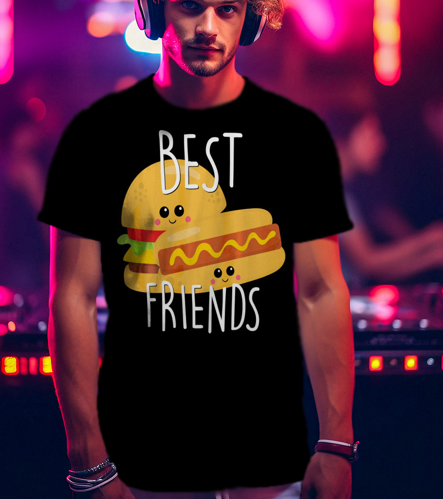 Best Friends Hot Dog And Burger Matching Duo T-Shirt