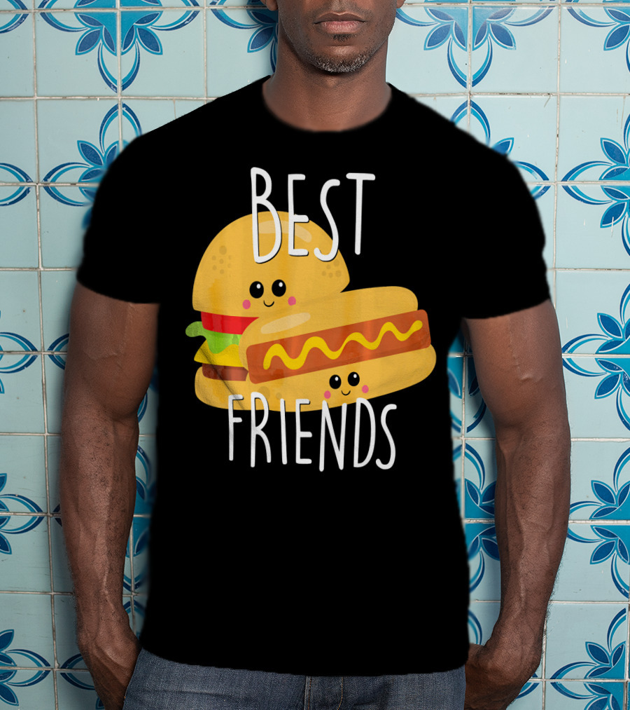Best Friends Hot Dog And Burger Matching Duo T-Shirt