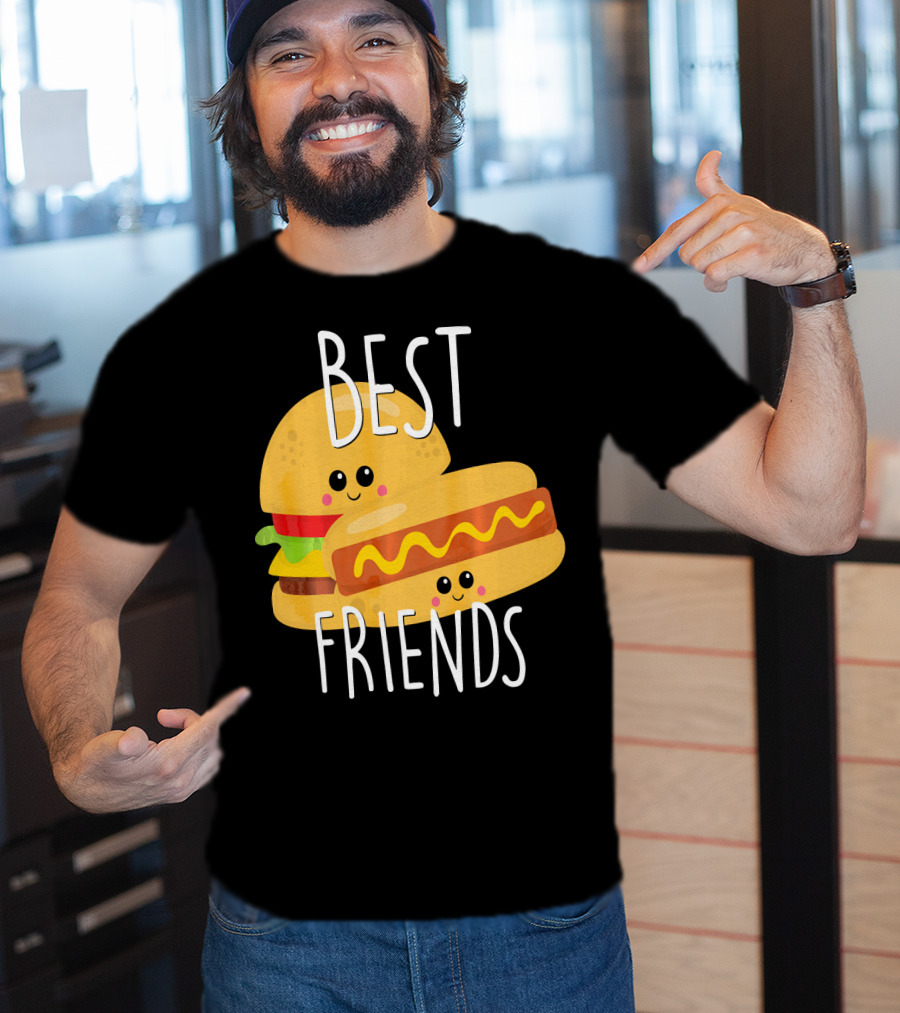 Best Friends Hot Dog And Burger Matching Duo T-Shirt