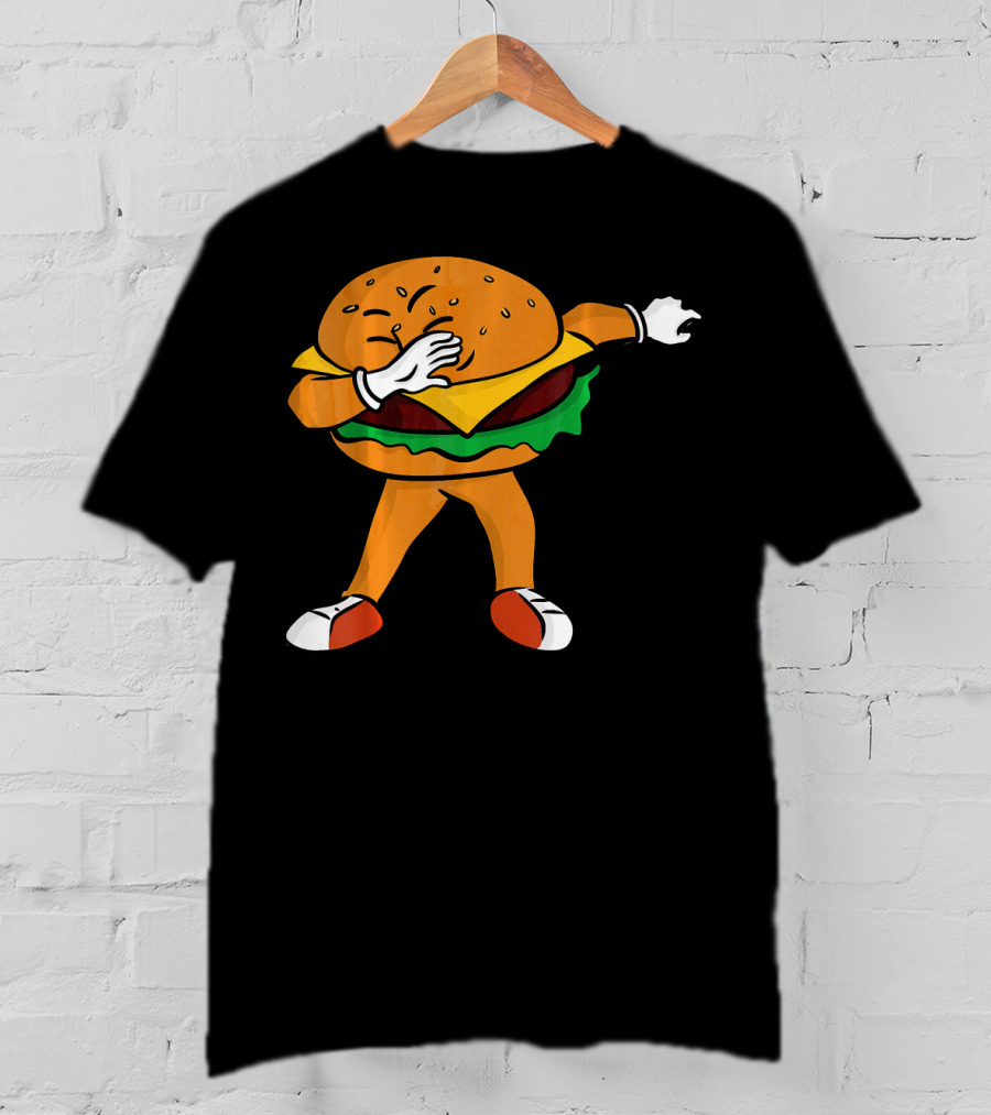Dabbing Cheeseburger Character Dance T-Shirt