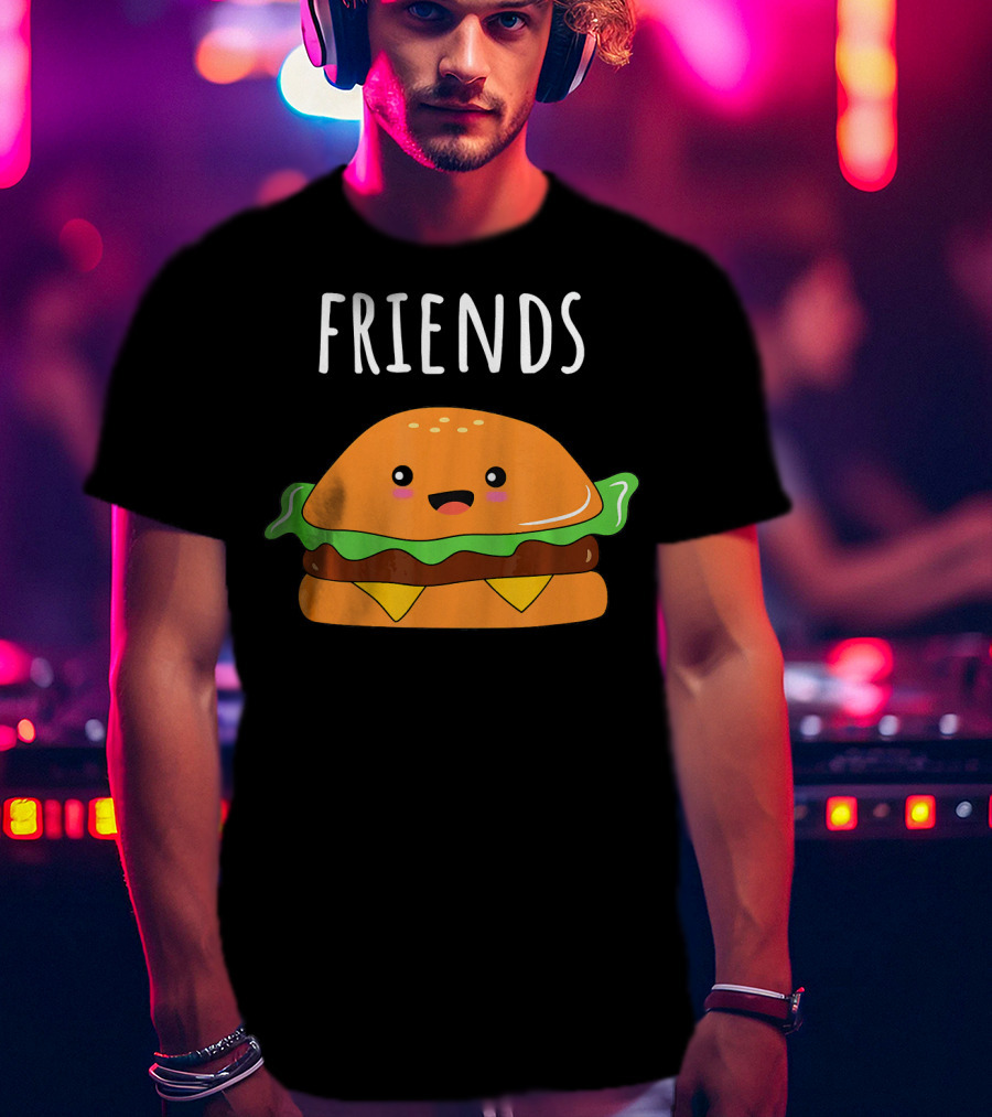 FRIENDS THE BURGER Matching Couples Mot T-Shirt
