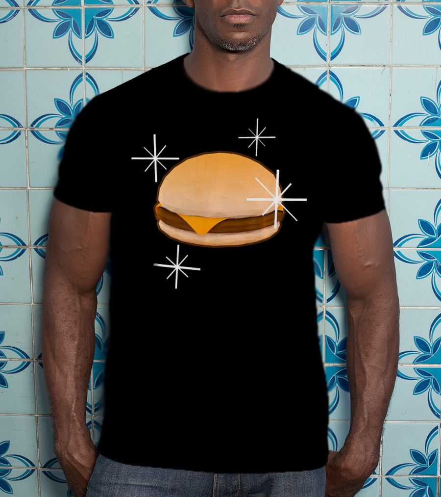Random Cheese Burger With Stars T-Shirt