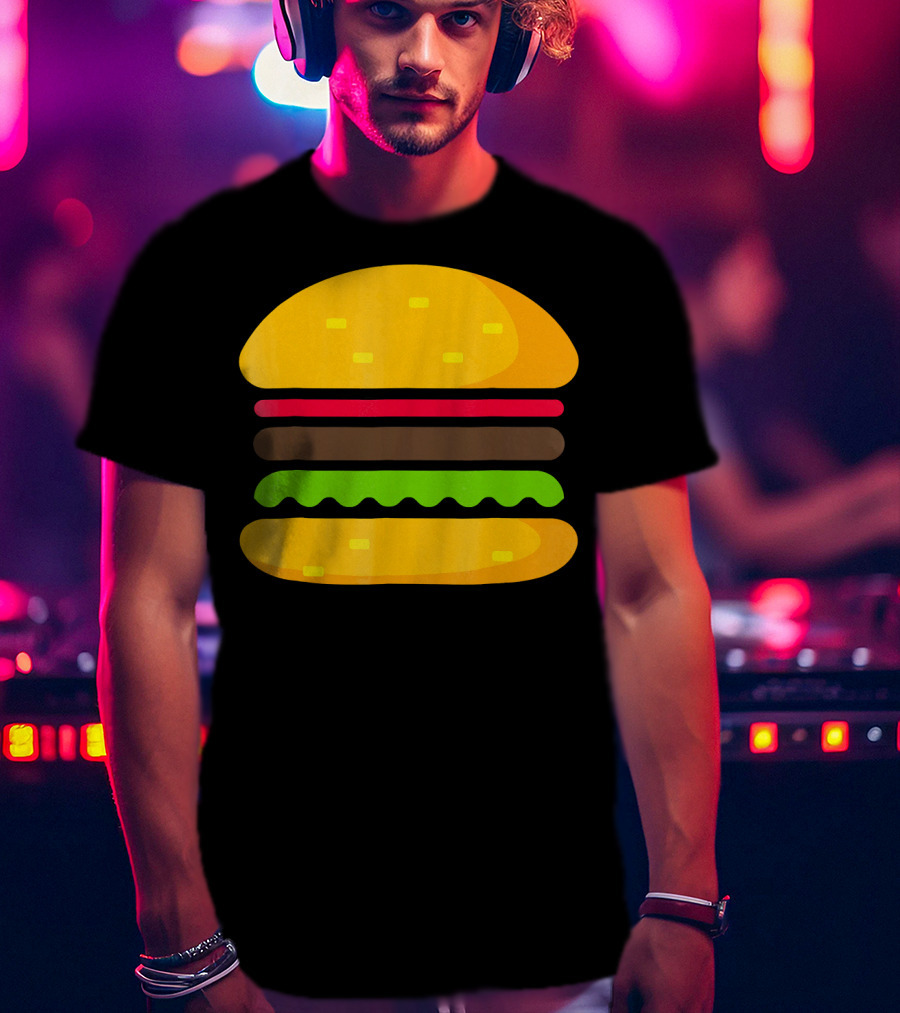 Minimalist Hamburger Layers Striped T-Shirt