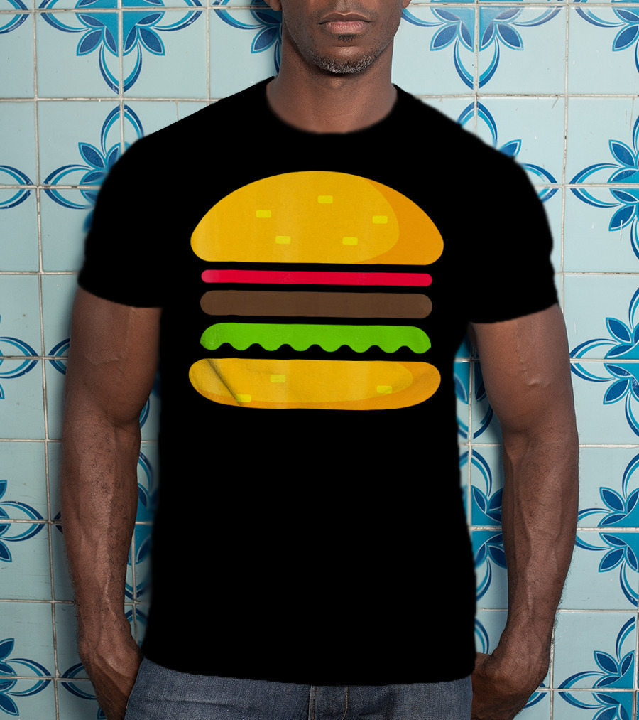 Minimalist Hamburger Layers Striped T-Shirt