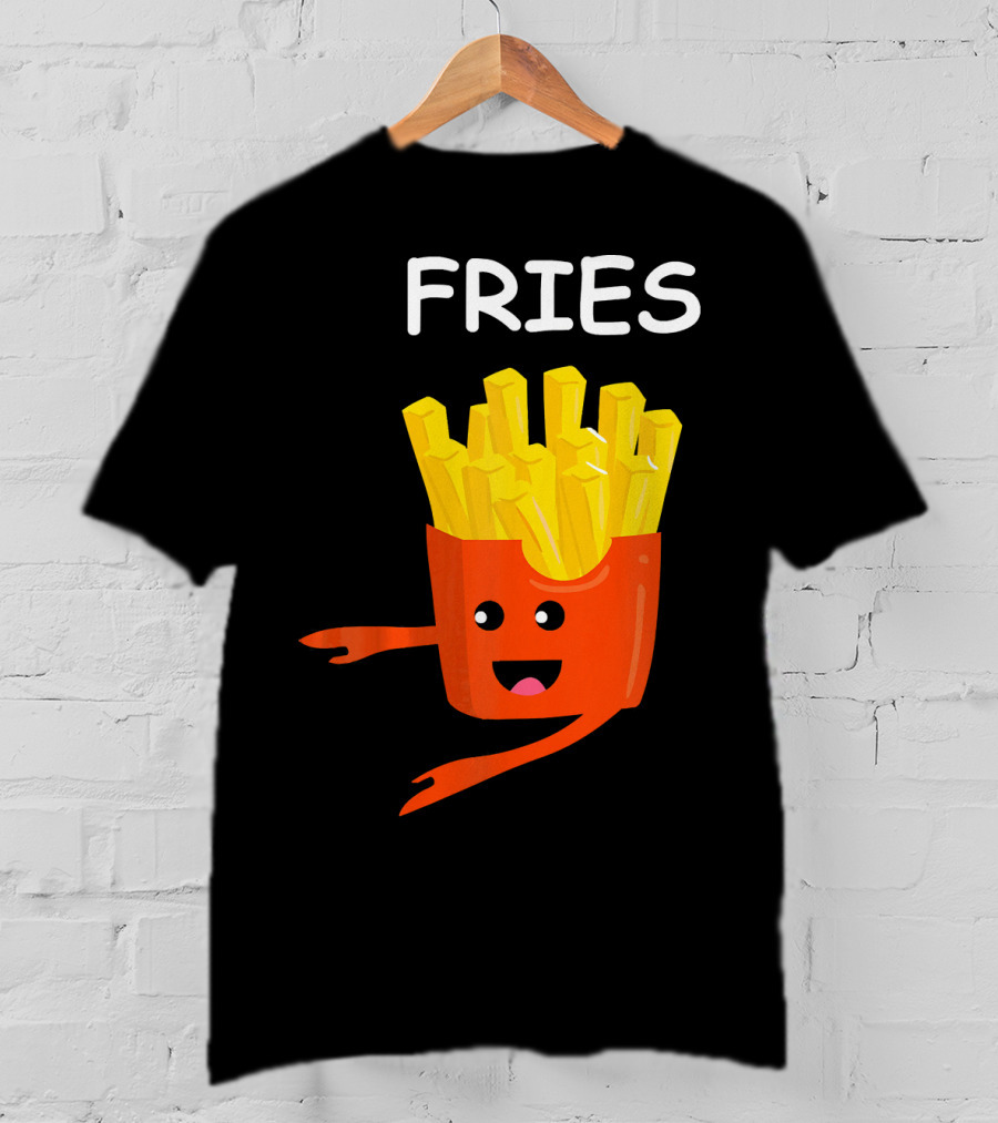 Funny Burger FRIES Matching Couples Vale Playful Cartoon T-Shirt