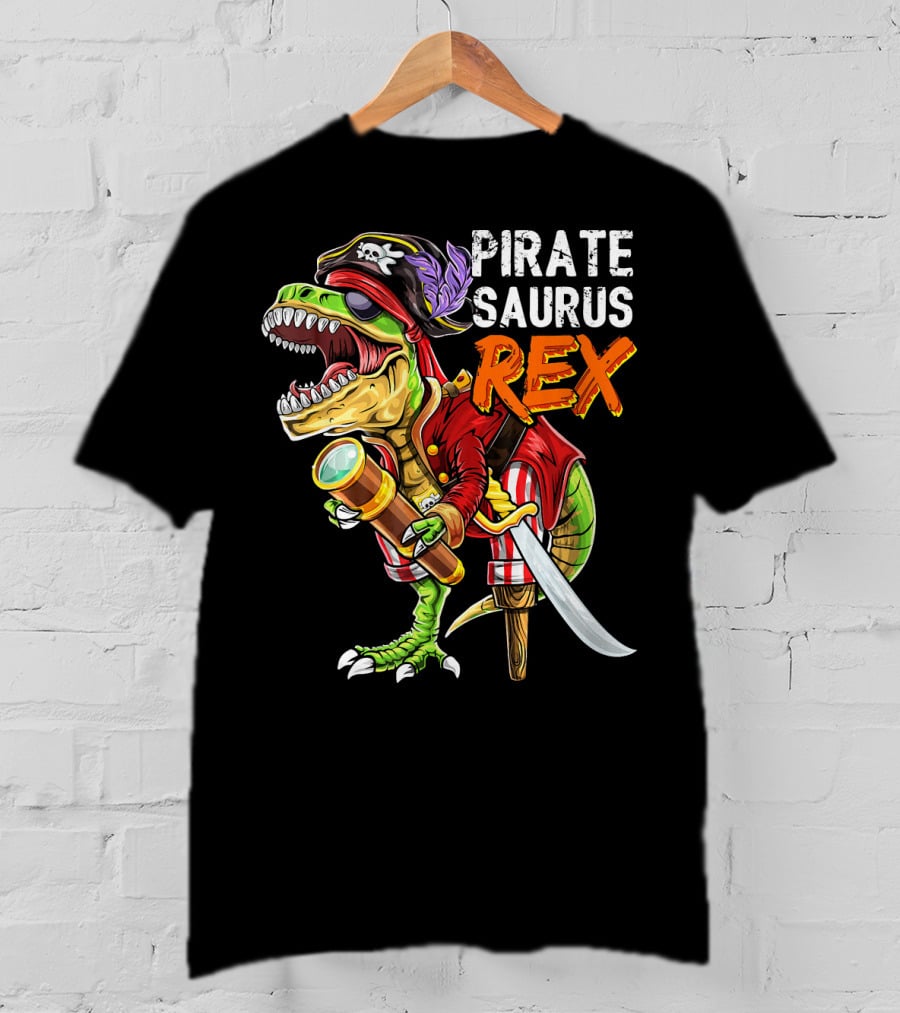 Pirate Saurus Rex Dinosaur Pirate Hat T-Shirt