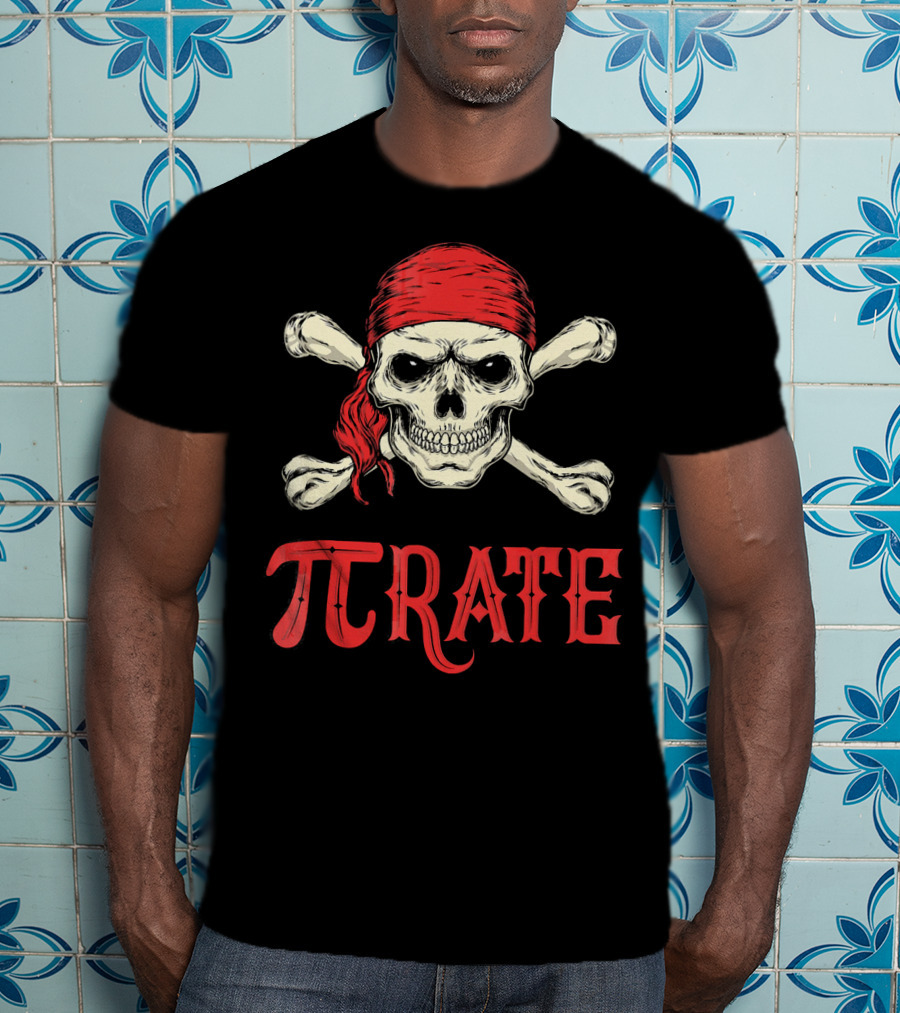 Pi Pirate Skull And Crossbones Captain T-Shirt
