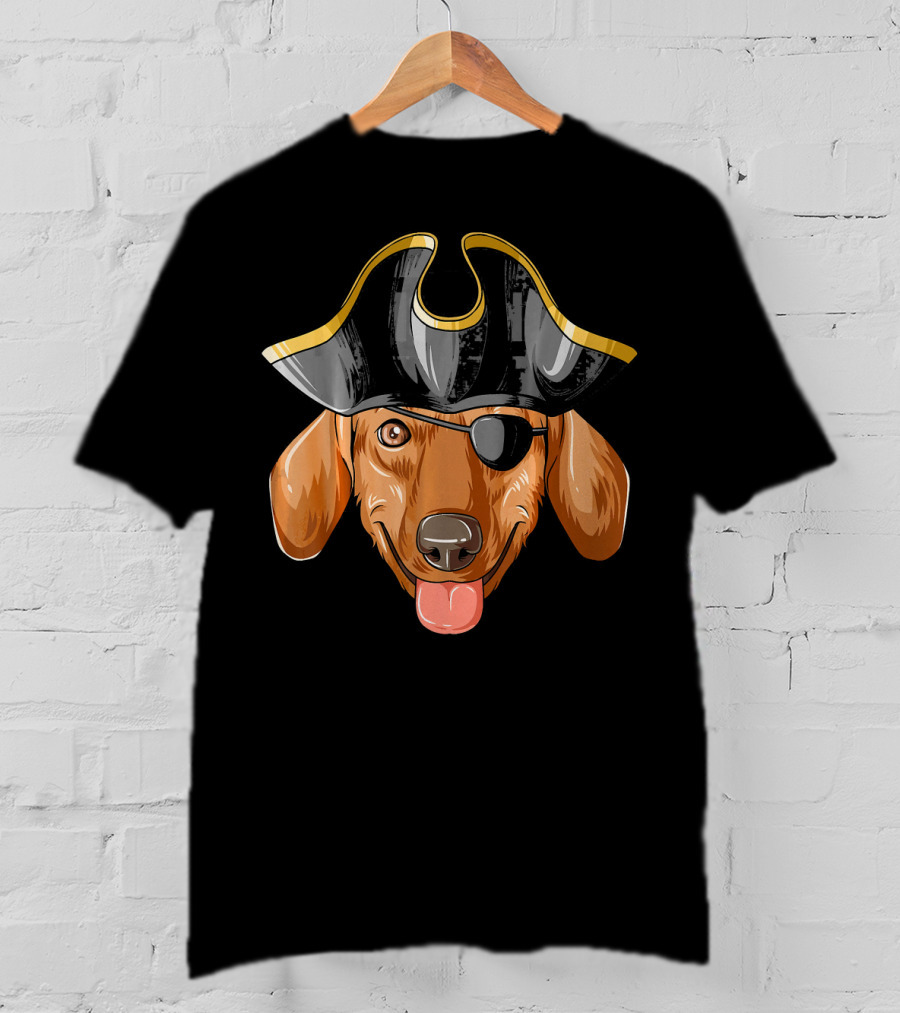 Pirate Dachshund With Pirates Hat And Eye Patch T-Shirt